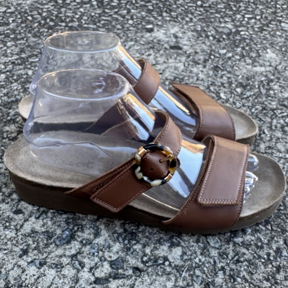 Naot Anabel Sandals Women's Size 10 (EU 41) Caramel Brown Wedge Slide On Comfort - Picture 3 of 12